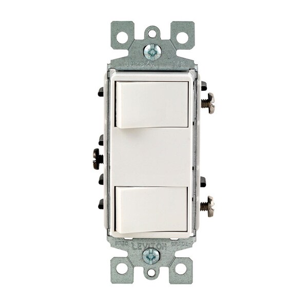 Decora Leviton Decora 15 amps Rocker Switch White 1 pk 01754-0WS - main